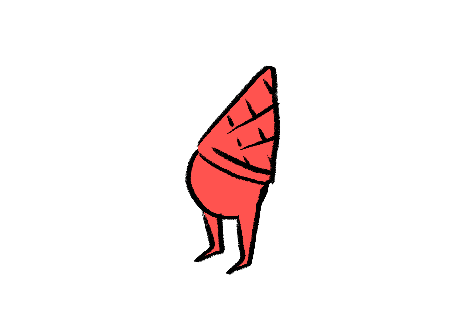 eine Eiskugelfigur mit Waffelhut