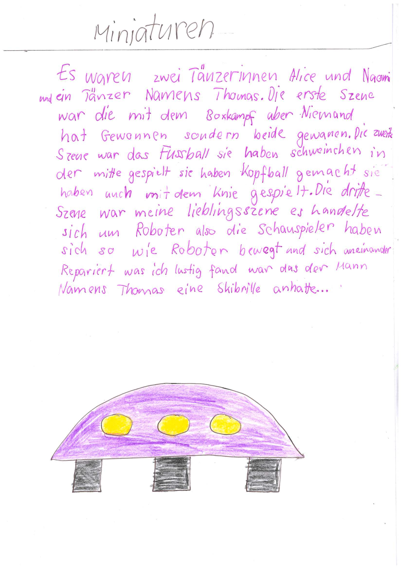 Bericht Schulklasse, «Minituren/Miniaturas», Luzerner Theater