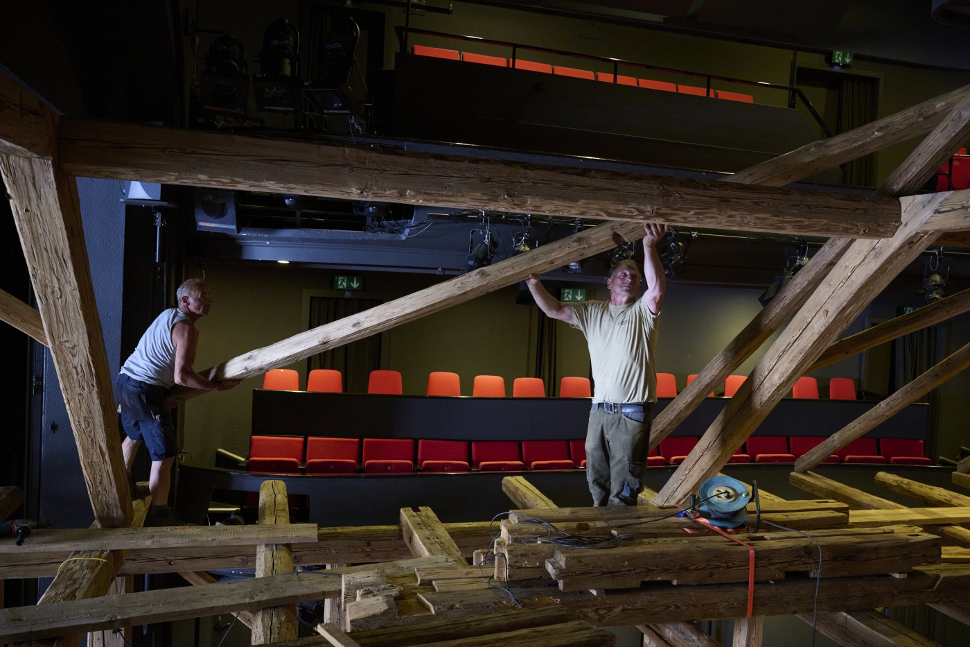 DAS HAUS im Aufbau, Luzerner Theater, Foto: Franca Pedrazetti